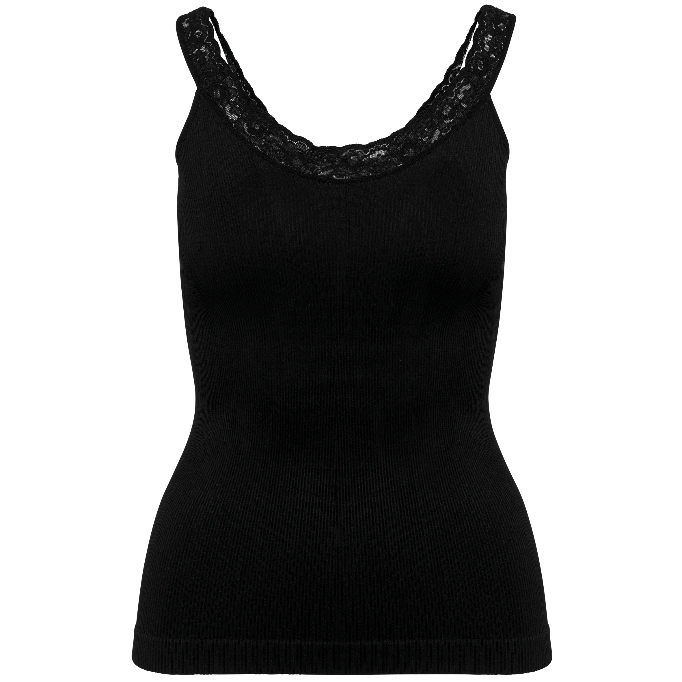 Camiseta de tirantes ecorresponsable sin costuras y con encaje