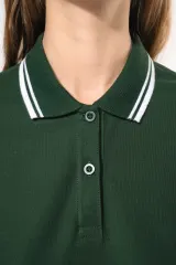 Polo manga corta con ribetes contrastados mujer