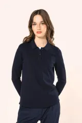 Polo Supima® manga larga mujer