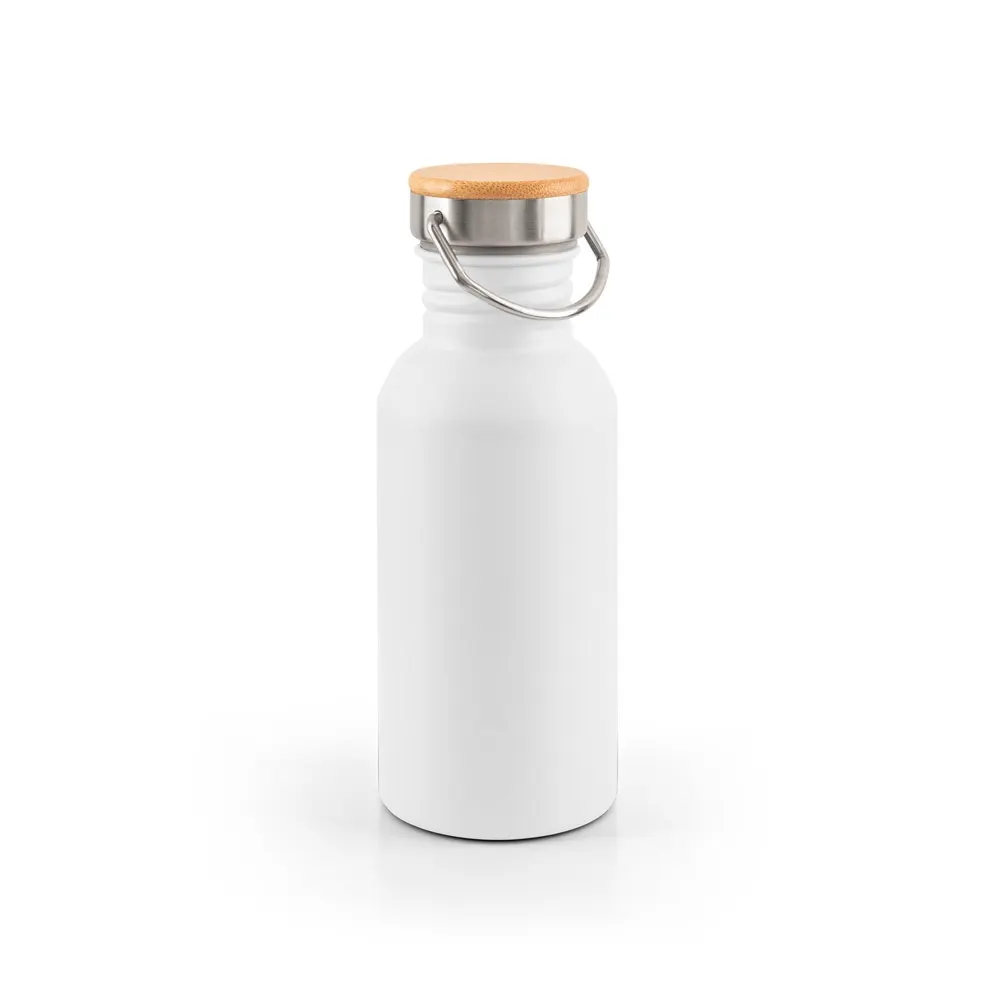 EWING. Botella de acero inoxidable de pared simple (90% reciclada)