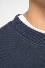Sudadera ecorresponsable de cuello redondo efecto lavado oversize unisex