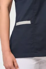Blusa polialgodón con botones a presión mujer