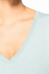 Camiseta ecorresponsable cuello de pico mujer