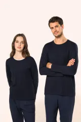 Camiseta Supima® cuello redondo manga larga mujer