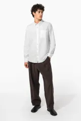 Camisa oxford lavada manga larga