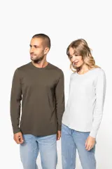 Camiseta maga larga y cuello redondo hombre