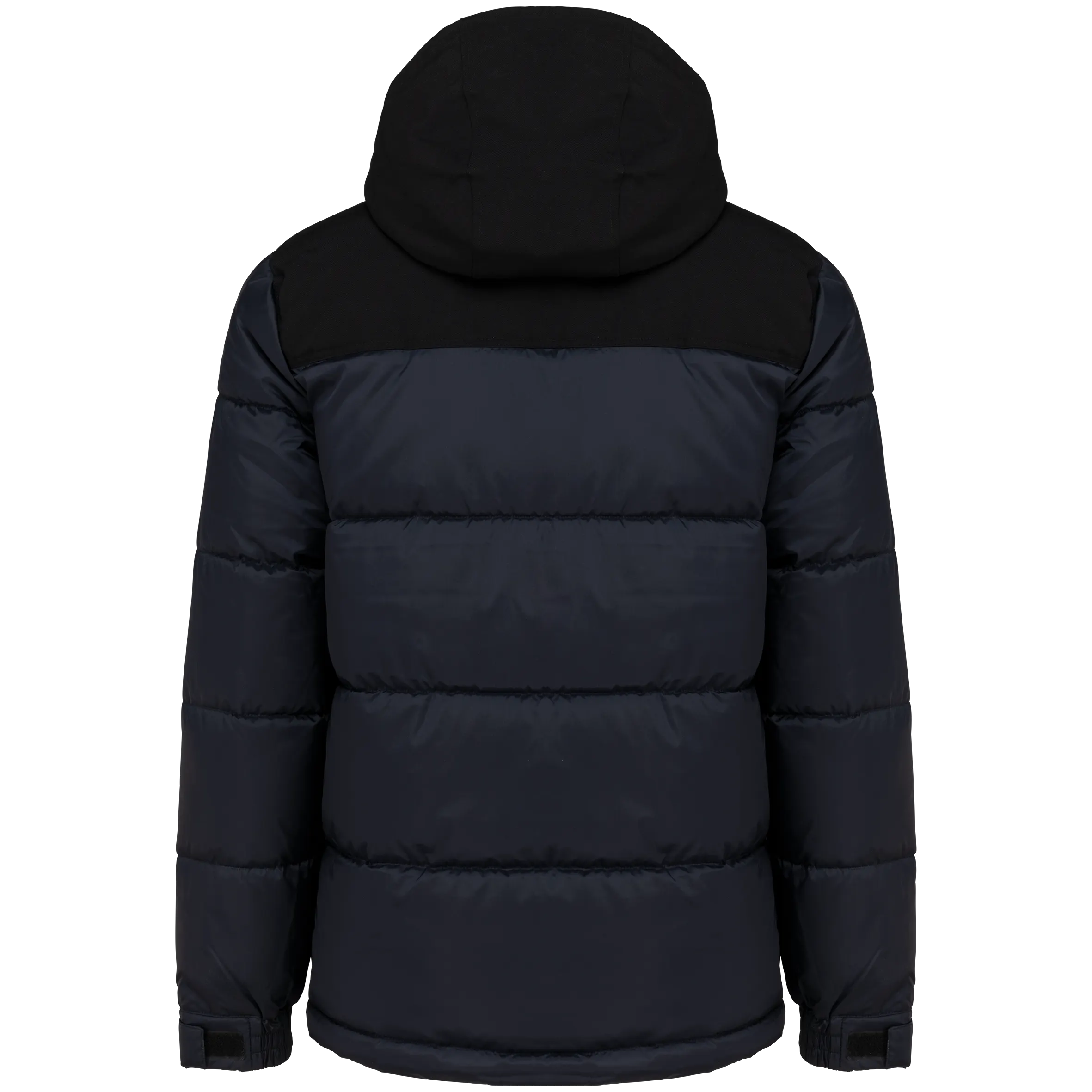 Parka acolchada bicolor con capucha unisex