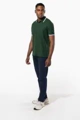 Polo manga corta con ribetes contrastados hombre