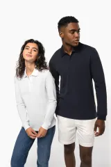 Polo de punto piqué manga larga Bio180 mujer