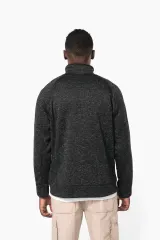 Chaqueta jaspeada con cremallera hombre