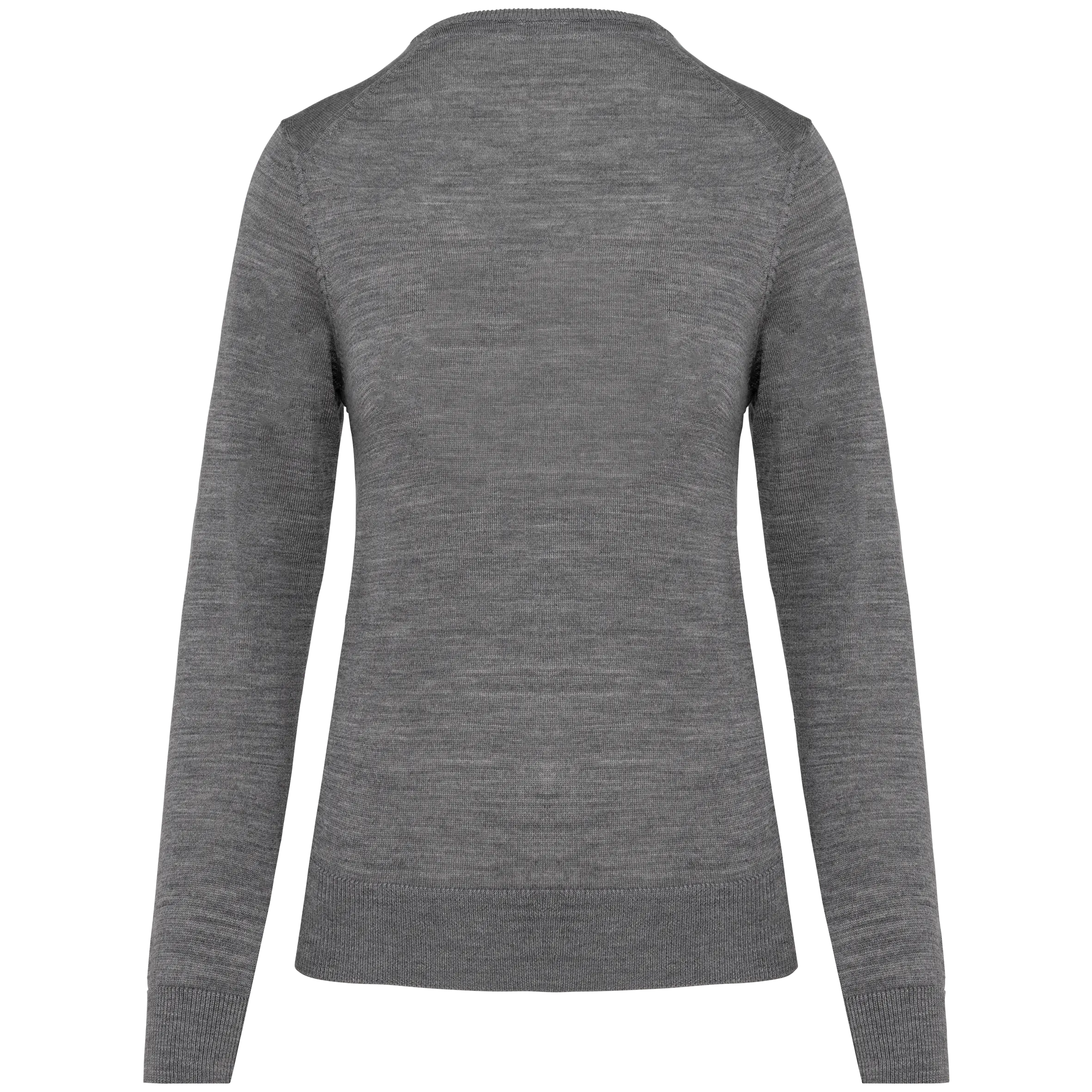 Jersey lana merina cuello de pico mujer