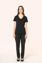 Camiseta Supima® cuello de pico manga corta mujer