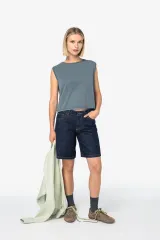 Camiseta crop ecorresponsable sin mangas mujer