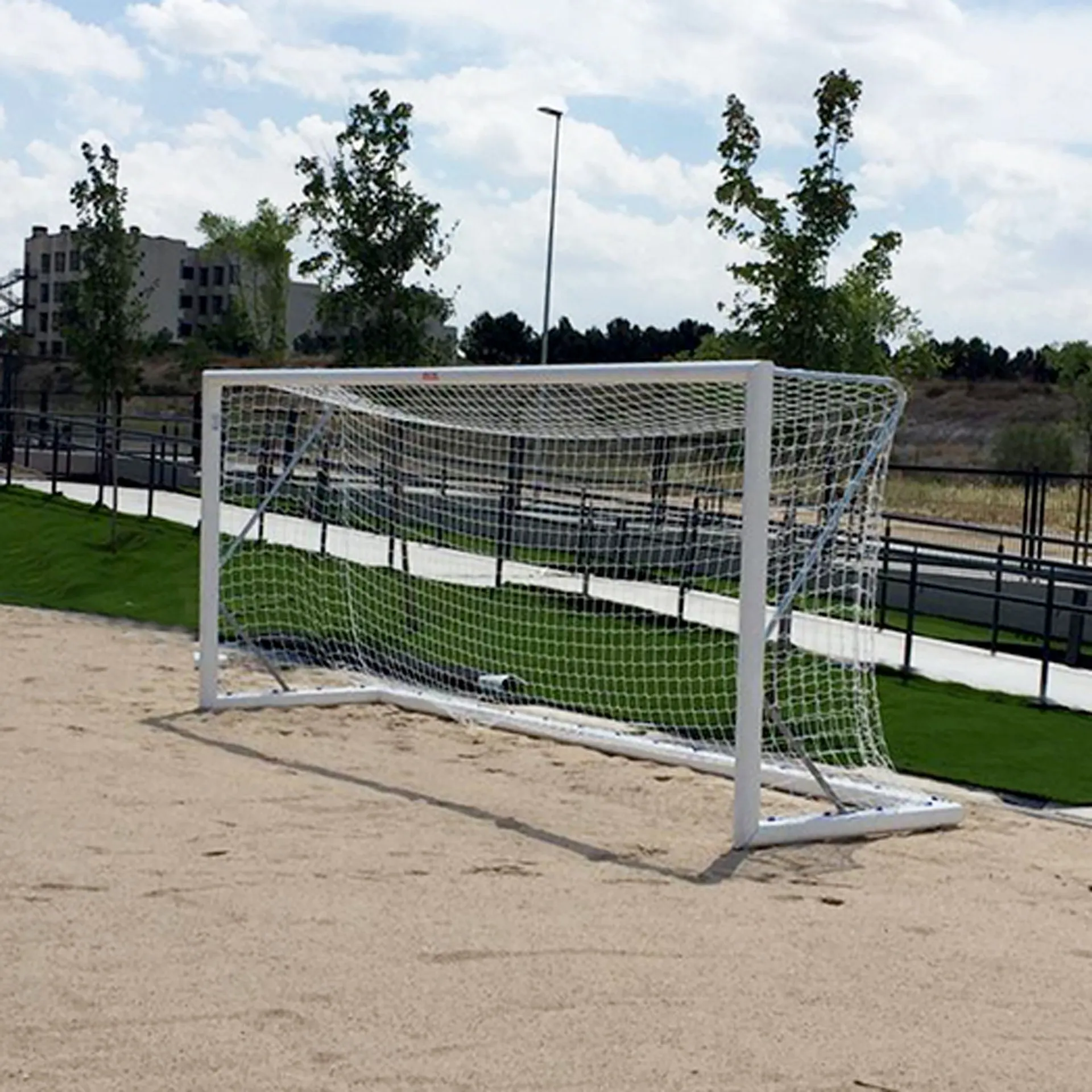 JUEGO PORTERÍAS ALUMINIO FÚTBOL PLAYA 120X100MM TRASLADABLES