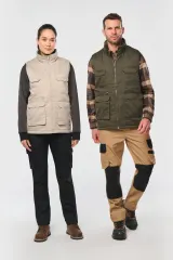 Chaleco polialgodón multibolsillos acolchado - Unisex