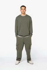 Pantalón tipo cargo ecorresponsable efecto lavado French Terry hombre