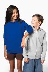 Sudadera reciclada con cremallera y capucha infantil